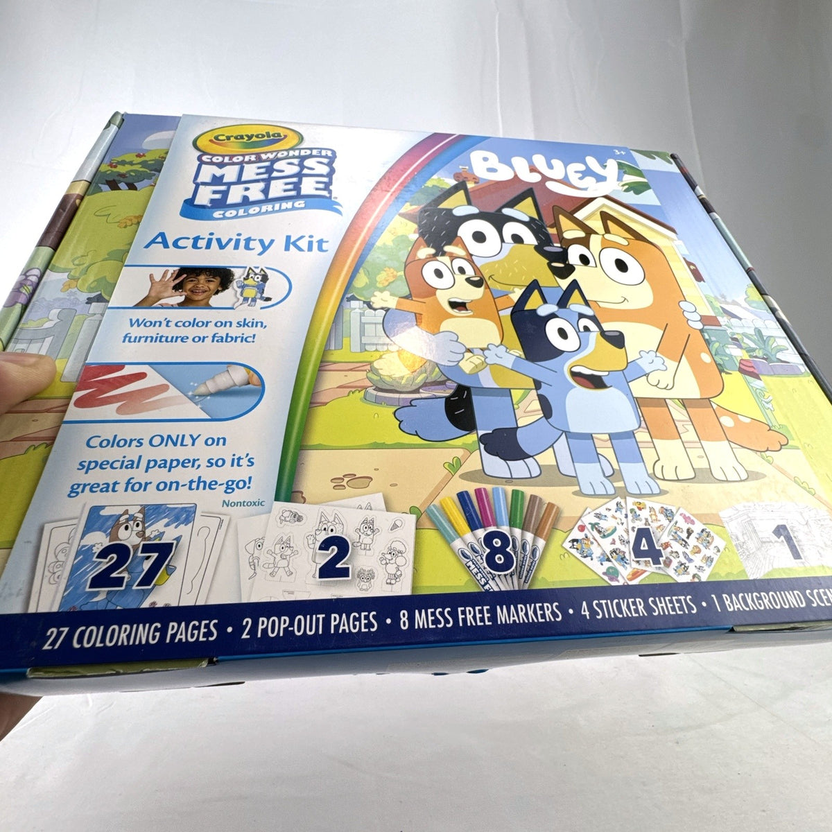 Crayola Bluey Color Wonder mess-free activity kit box with markers and coloring pages