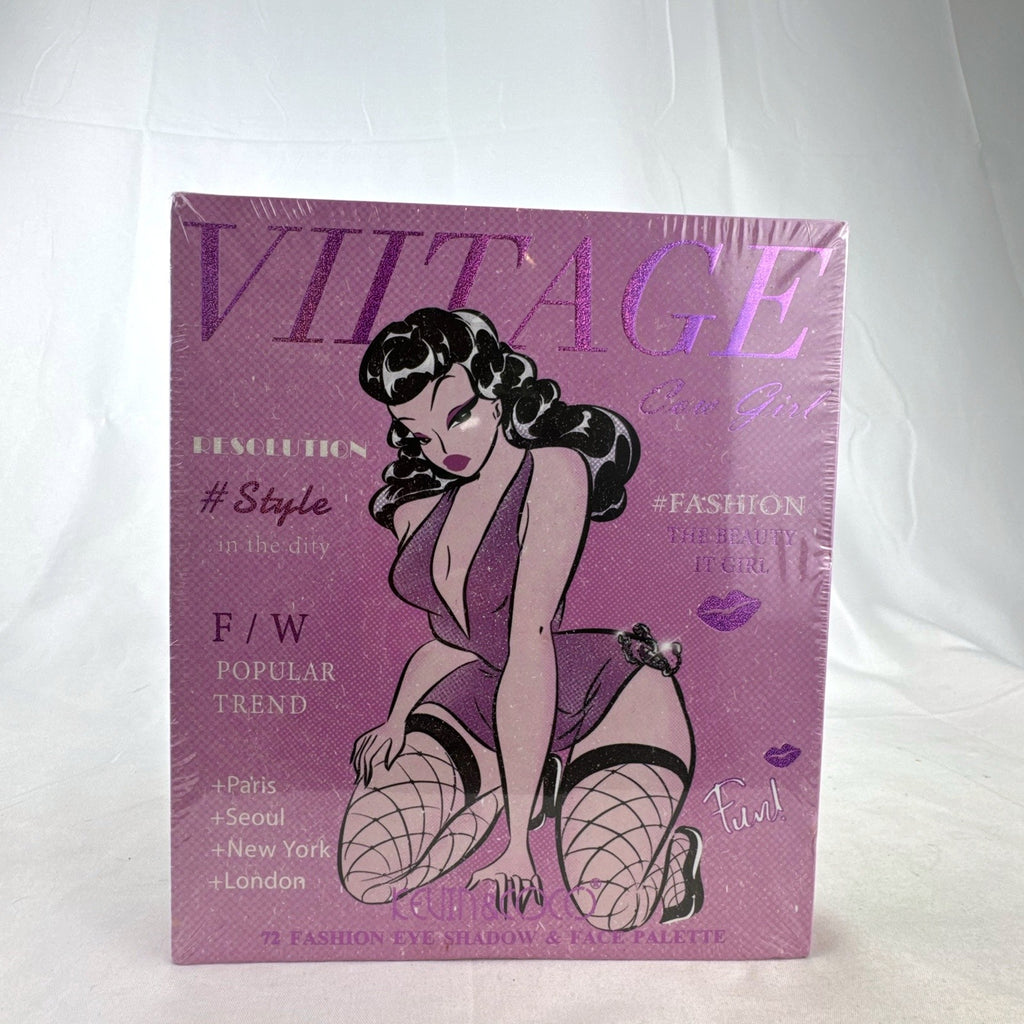 Sealed Kevin & Coco 72 Fashion Eye Shadow and Face Palette in vintage cowgirl book packaging