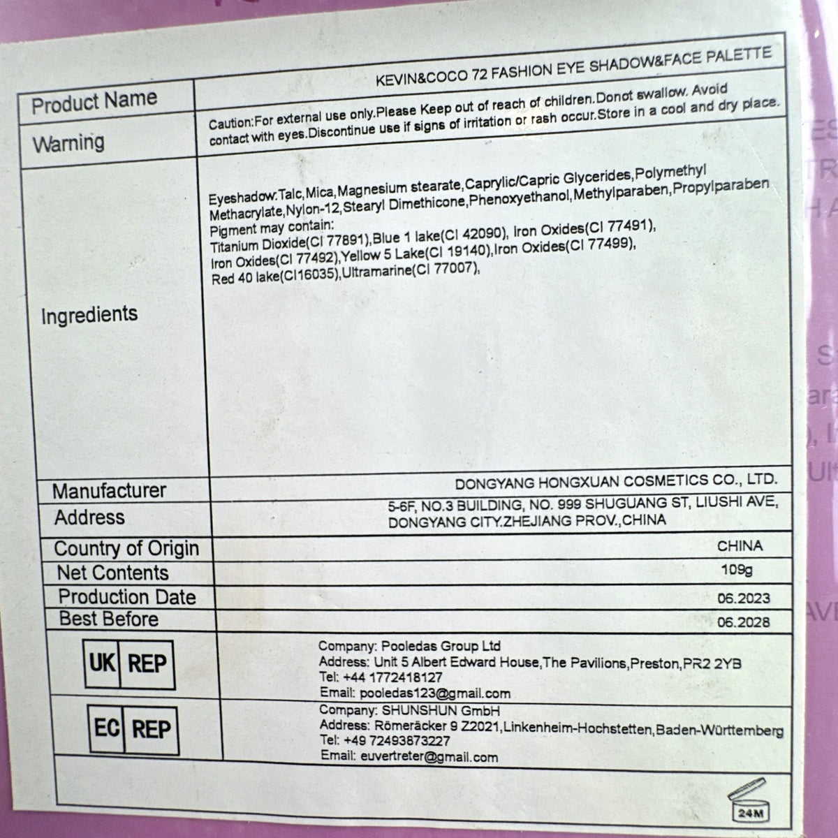 Sealed Kevin & Coco 72 Fashion Eye Shadow and Face Palette in vintage cowgirl book packaging