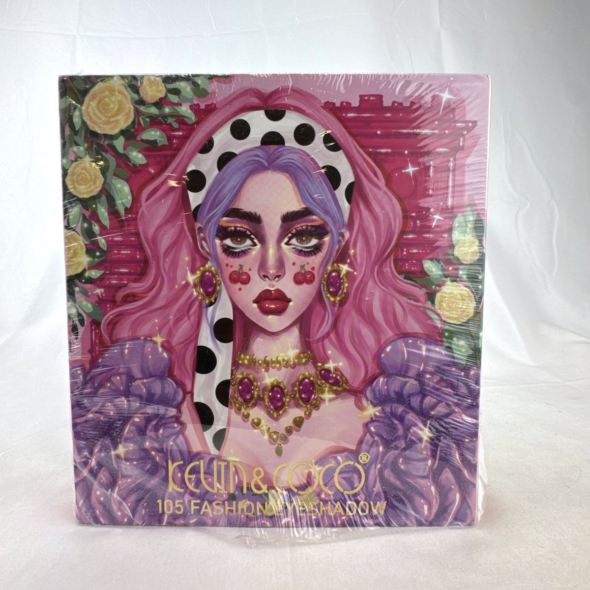 Sealed Kevin & Coco 105-shade book-style makeup palette for eyes, blush, contour, and highlight.