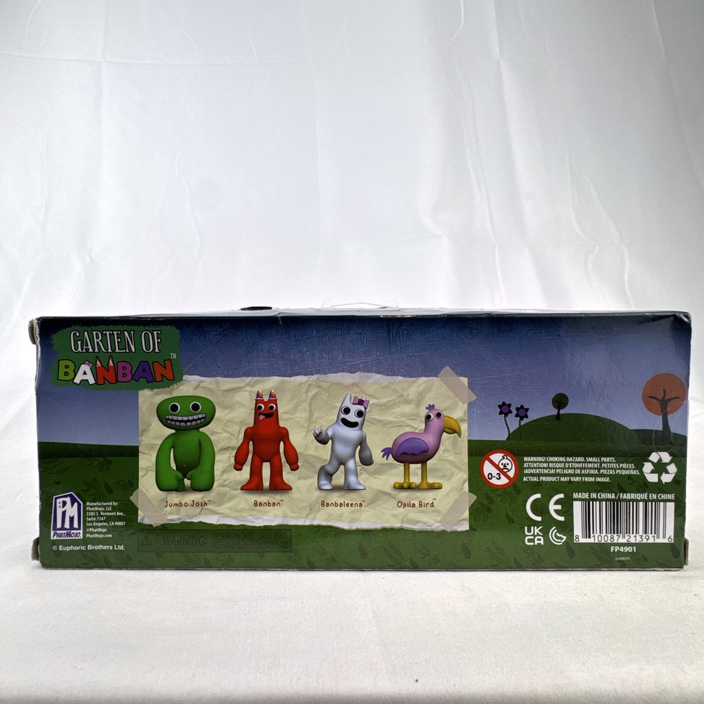 PhatMojo Garten of Banban Series 1 four-pack action figures in original packaging featuring Jumbo Josh and Opila Bird