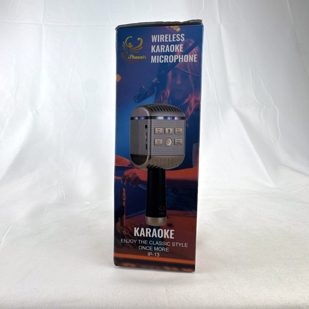 iPhoenix IP-13 wireless Bluetooth karaoke microphone and speaker in retro rose gold