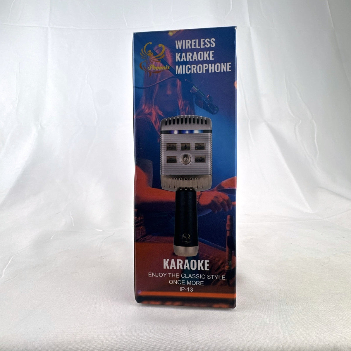 iPhoenix IP-13 wireless Bluetooth karaoke microphone and speaker in retro rose gold