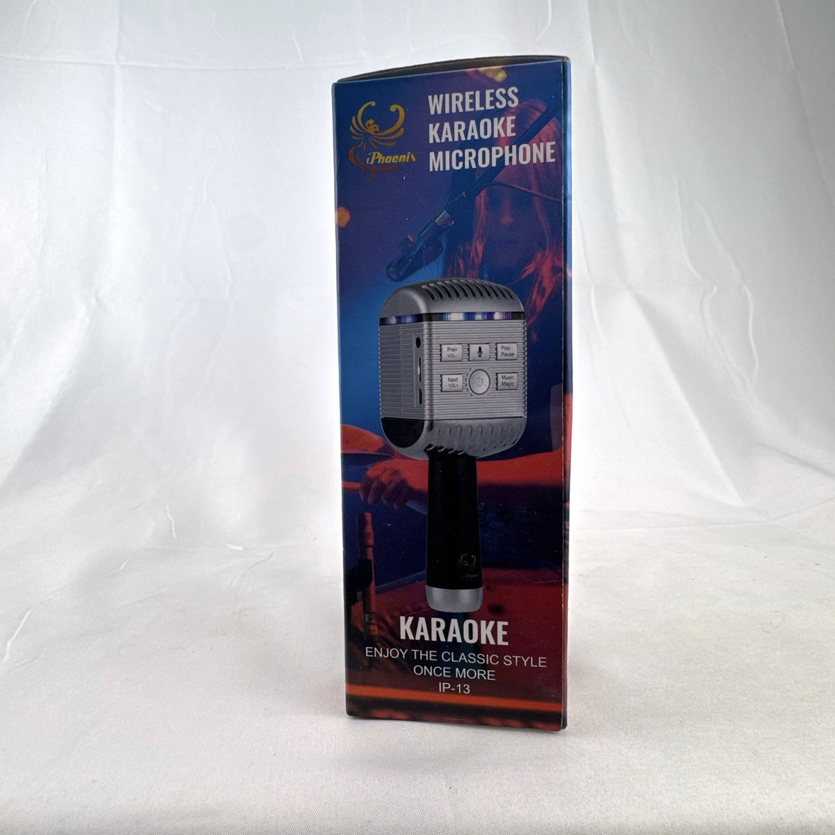 iPhoenix IP-13 wireless Bluetooth karaoke microphone and speaker in retro rose gold