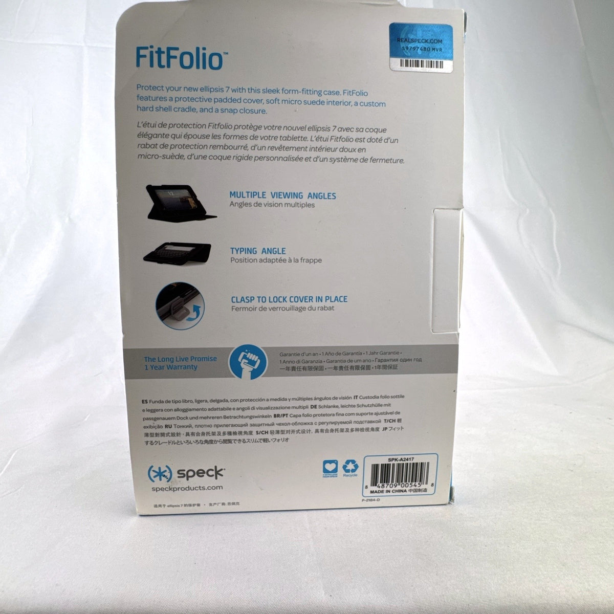 Speck FitFolio black folding stand case for Verizon Ellipsis 7 tablet