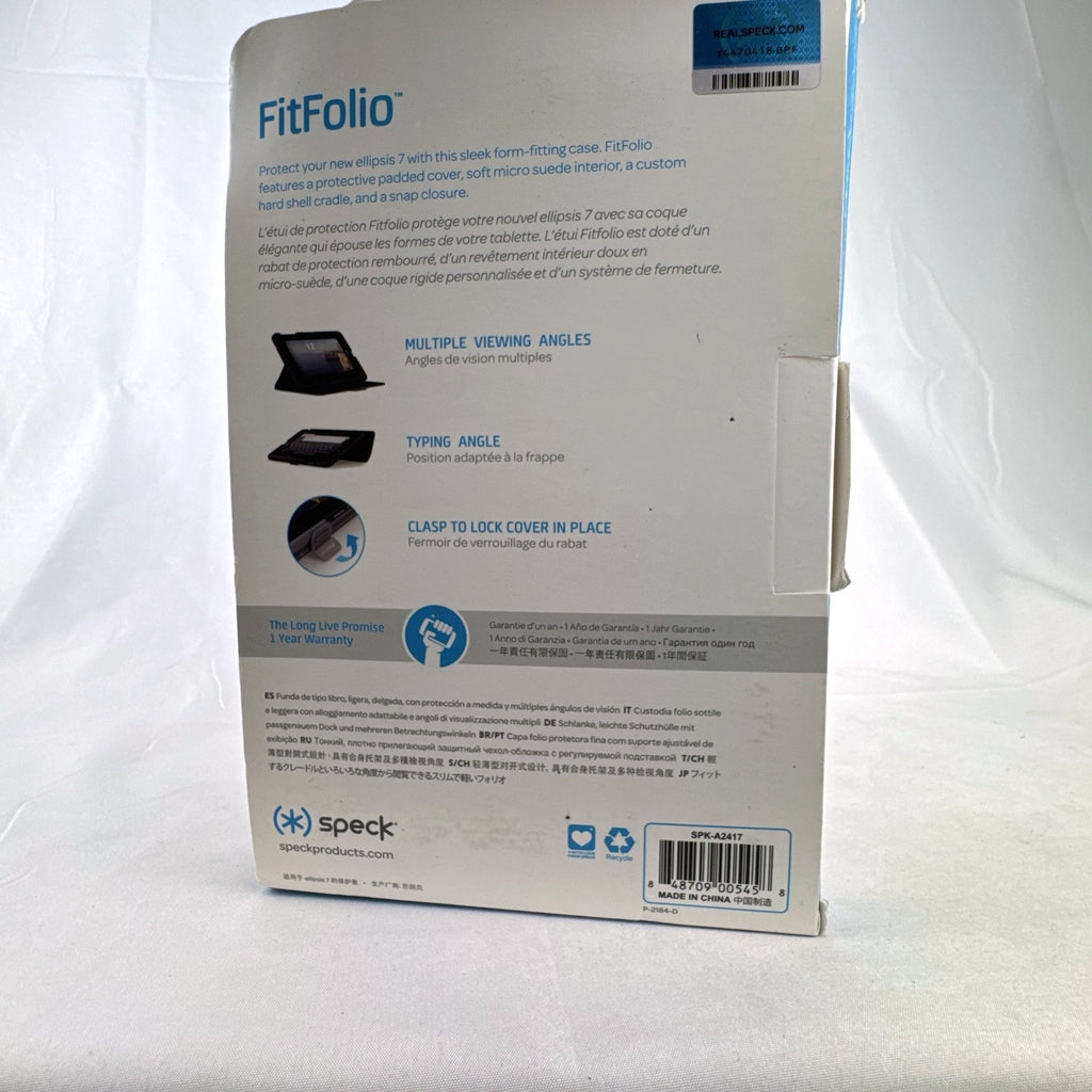 Black Speck FitFolio protective folding stand case for Verizon Ellipsis 7 tablet.