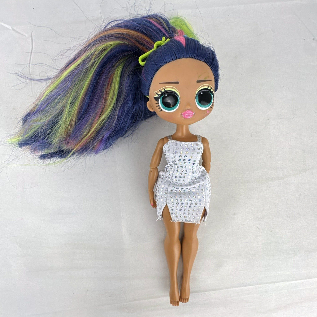 MGA L.O.L. Surprise! O.M.G. Queens Prism fashion doll with rainbow hair and silver sequin dress