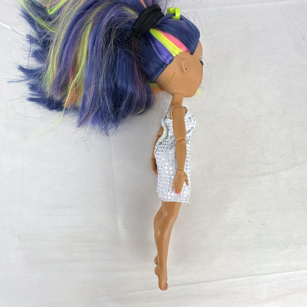 MGA L.O.L. Surprise! O.M.G. Queens Prism fashion doll with rainbow hair and silver sequin dress
