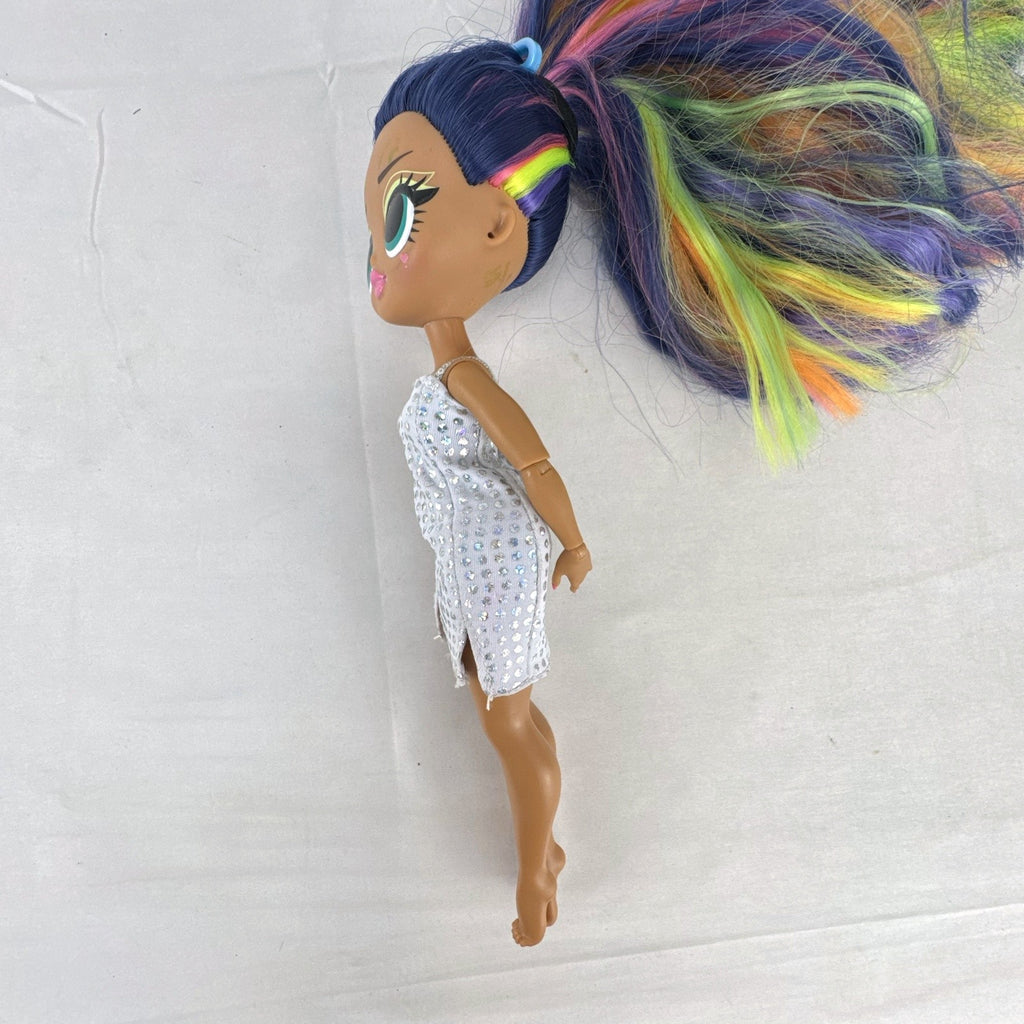 MGA L.O.L. Surprise! O.M.G. Queens Prism fashion doll with rainbow hair and silver sequin dress