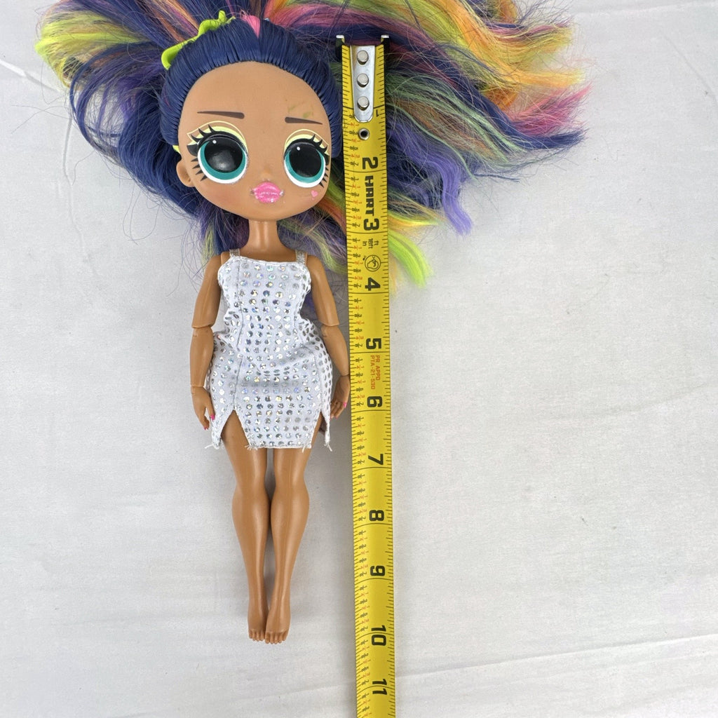MGA L.O.L. Surprise! O.M.G. Queens Prism fashion doll with rainbow hair and silver sequin dress