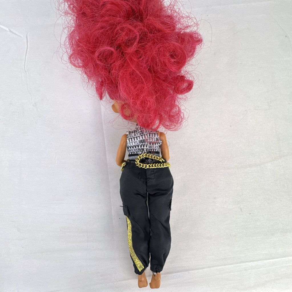 MGA L.O.L. Surprise OMG Neonlicious 10-inch doll with pink hair in black and gold track pants outfit