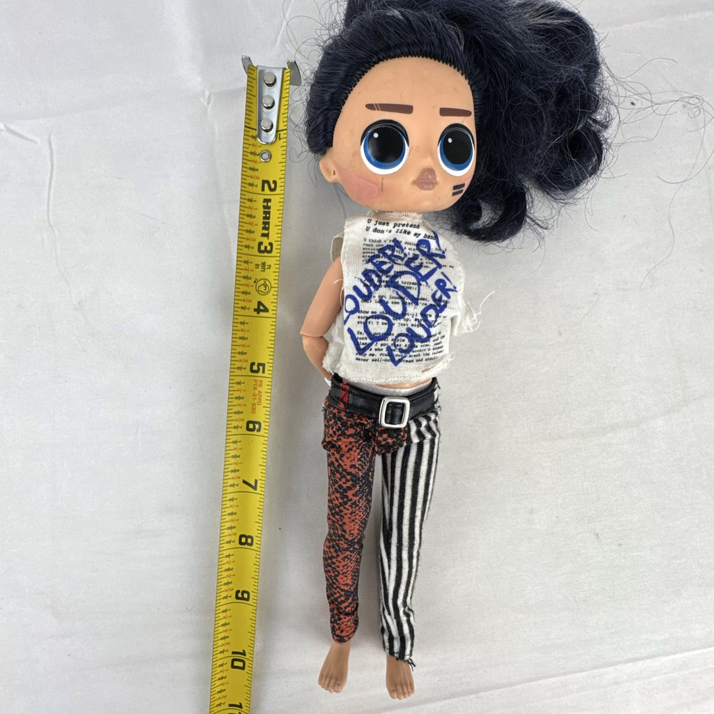 MGA L.O.L. Surprise! O.M.G. Remix Rocker Boi 10-inch articulated male fashion doll in graphic outfit
