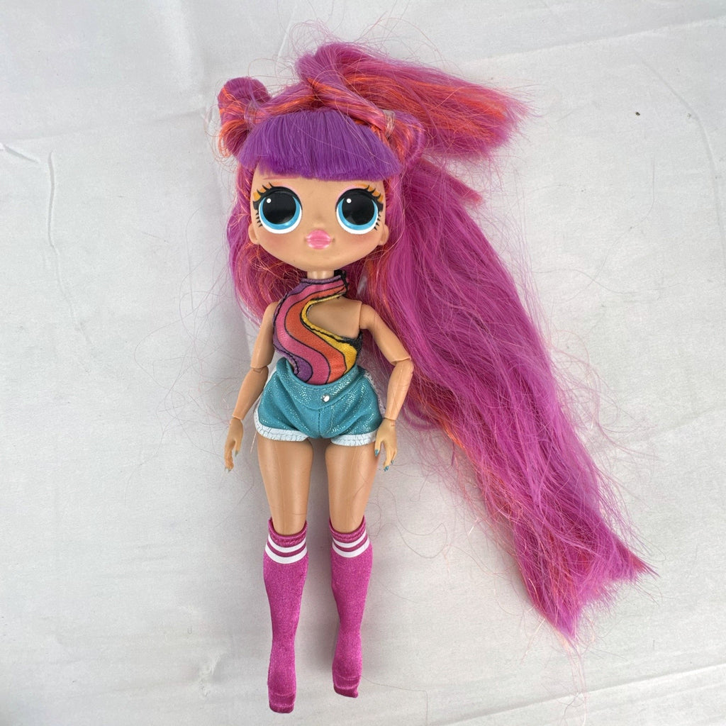 MGA LOL Surprise OMG Roller Chick 10-inch articulated fashion doll with pink hair in retro outfit