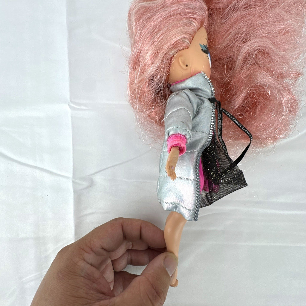 MGA L.O.L. Surprise O.M.G. Cosmic Nova doll in silver puffer jacket with pink crimped hair