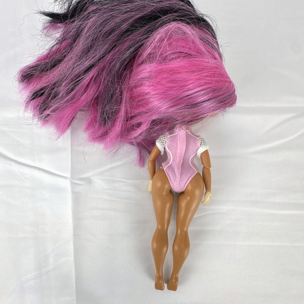 MGA L.O.L. Surprise! OMG Sports Vault Queen 10-inch doll with pink and black hair in pink gymnastics leotard