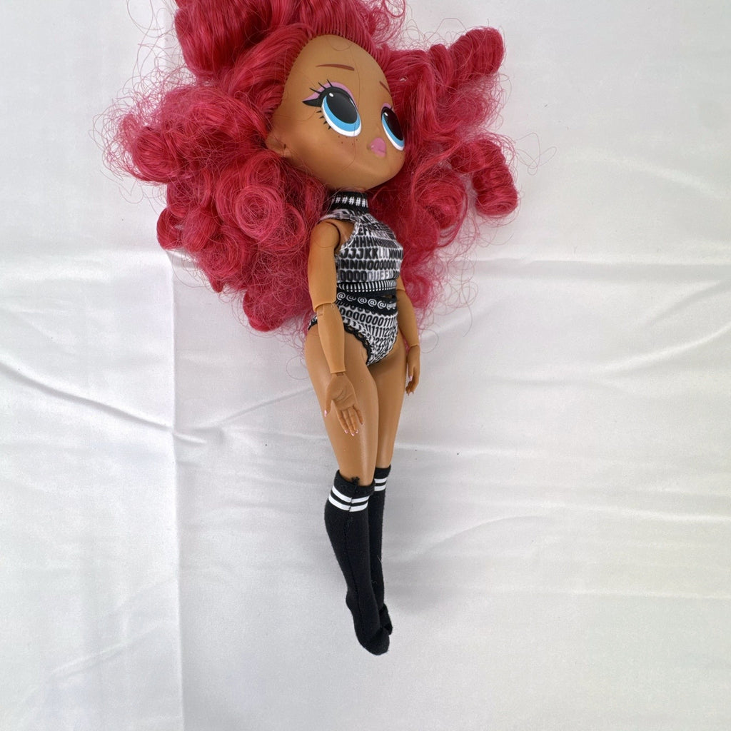 MGA L.O.L. Surprise! O.M.G. Neonlicious 10-inch fashion doll in graphic bodysuit with pink curls