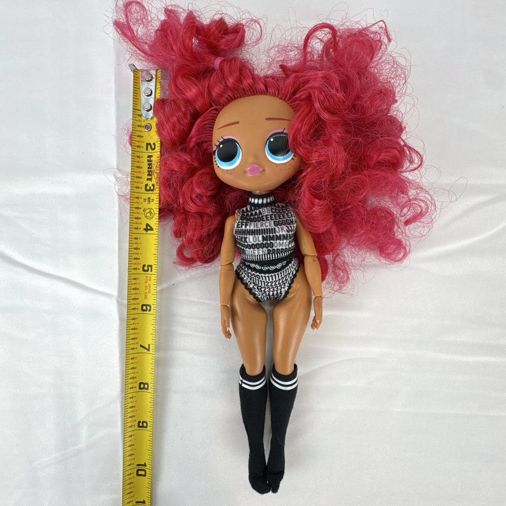 MGA L.O.L. Surprise! O.M.G. Neonlicious 10-inch fashion doll in graphic bodysuit with pink curls