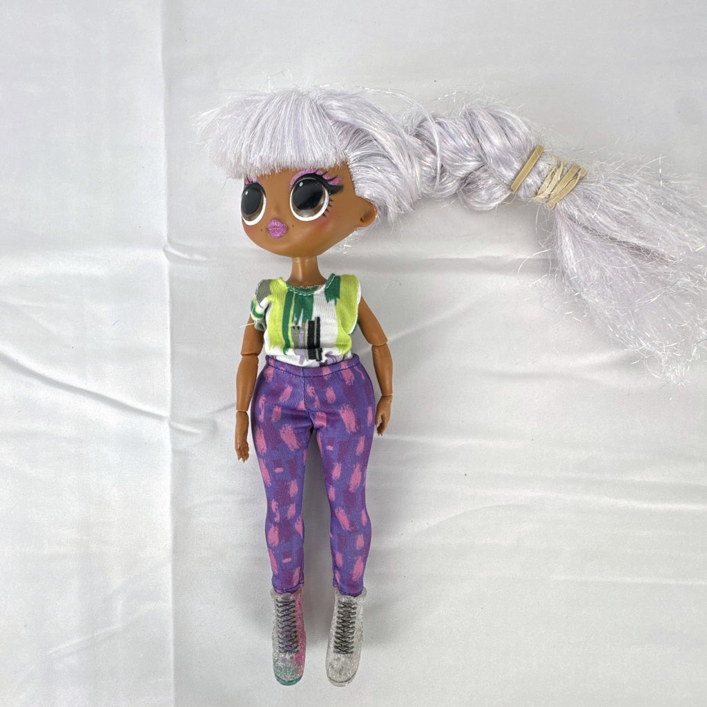 L.O.L. Surprise! O.M.G. Cosmic Nova 10-inch Winter Disco fashion doll with silver tinsel braid and glitter boots