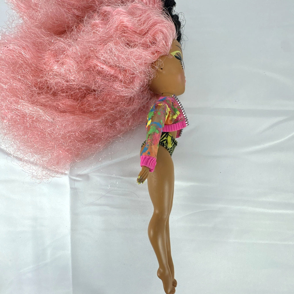 MGA L.O.L. Surprise! O.M.G. Neonlicious fashion doll with crimped pink hair and cropped jacket