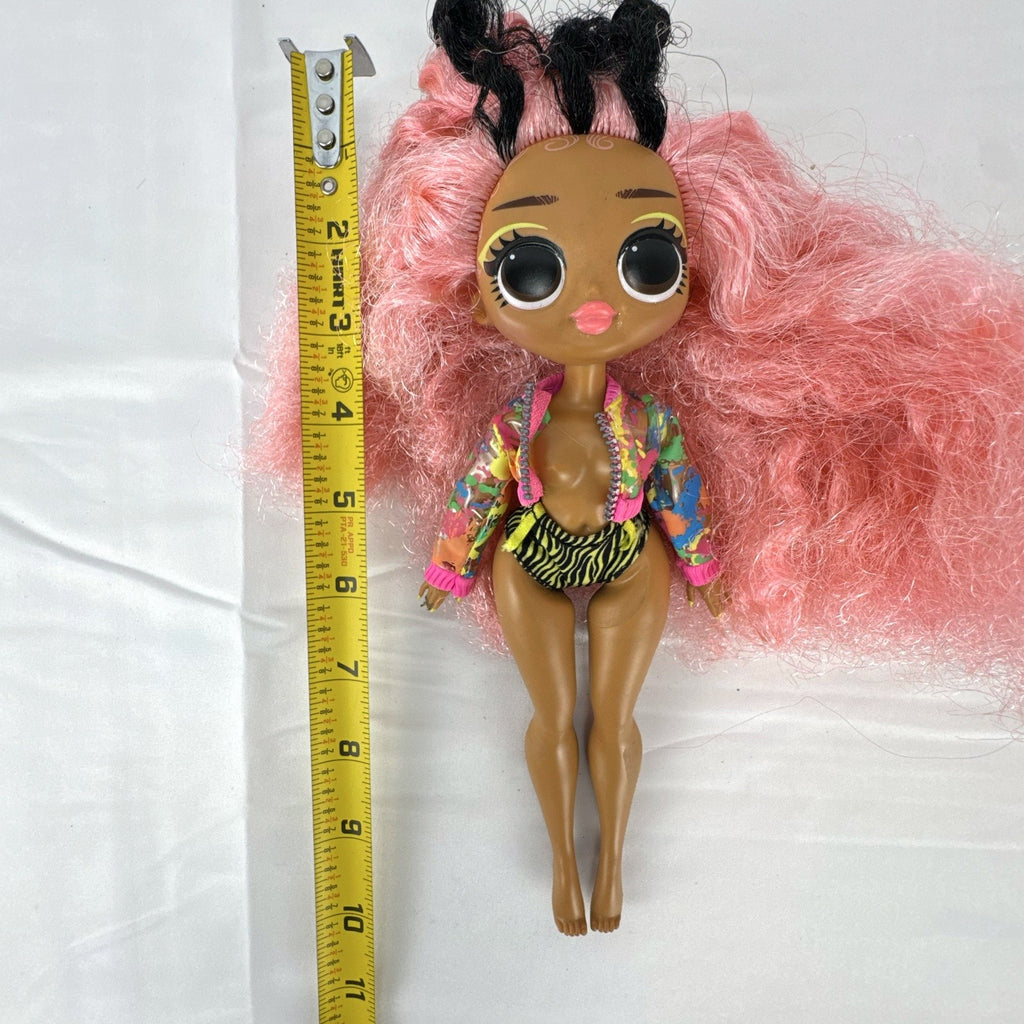 MGA L.O.L. Surprise! O.M.G. Neonlicious fashion doll with crimped pink hair and cropped jacket