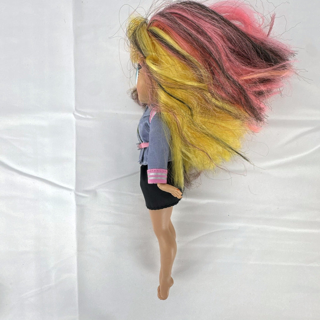 MGA L.O.L. Surprise! O.M.G. Neonlicious 10-inch doll in gray cropped jacket and black shorts.