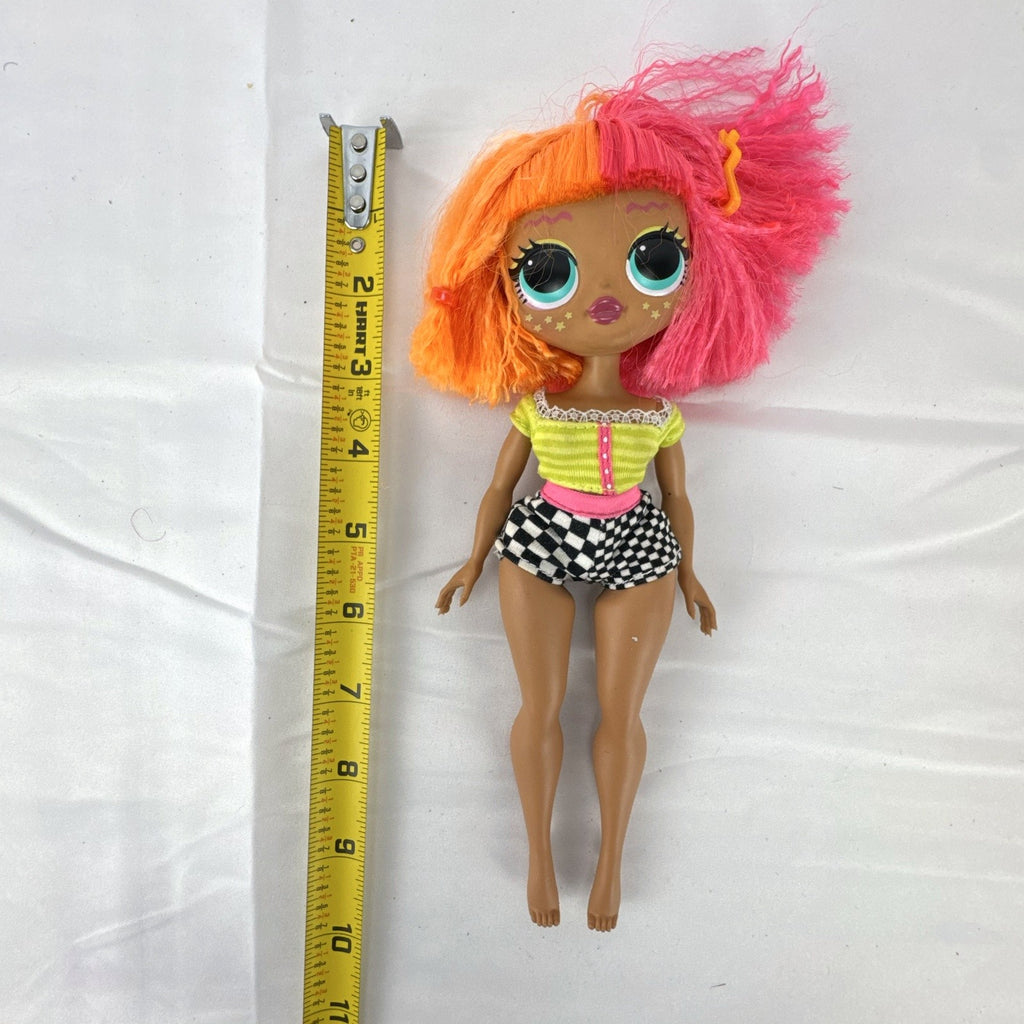 MGA L.O.L. Surprise! O.M.G. Neonlicious 10-inch swim fashion doll with two-tone neon crimped hair