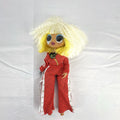 MGA L.O.L. Surprise! O.M.G. Lights Speedster 10-inch fashion doll wearing red tracksuit with blonde and neon yellow hair