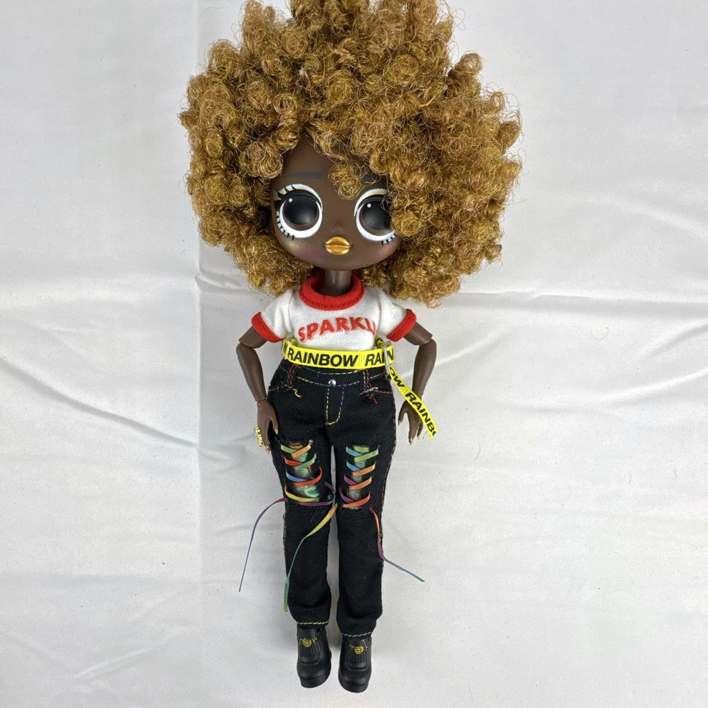 MGA L.O.L. Surprise! O.M.G. Royal Bee 10-inch fashion doll dressed in Rainbow High Amaya Raine outfit