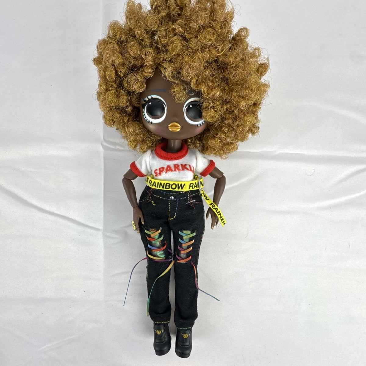 MGA L.O.L. Surprise! O.M.G. Royal Bee 10-inch fashion doll dressed in Rainbow High Amaya Raine outfit