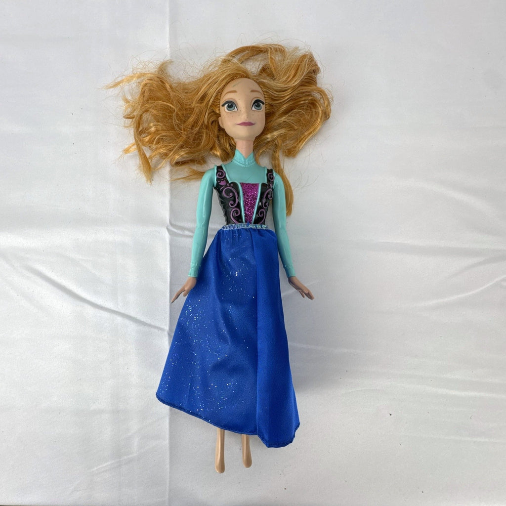 Hasbro Disney Frozen Royal Shimmer Anna 11-inch fashion doll with molded bodice and blue glitter skirt
