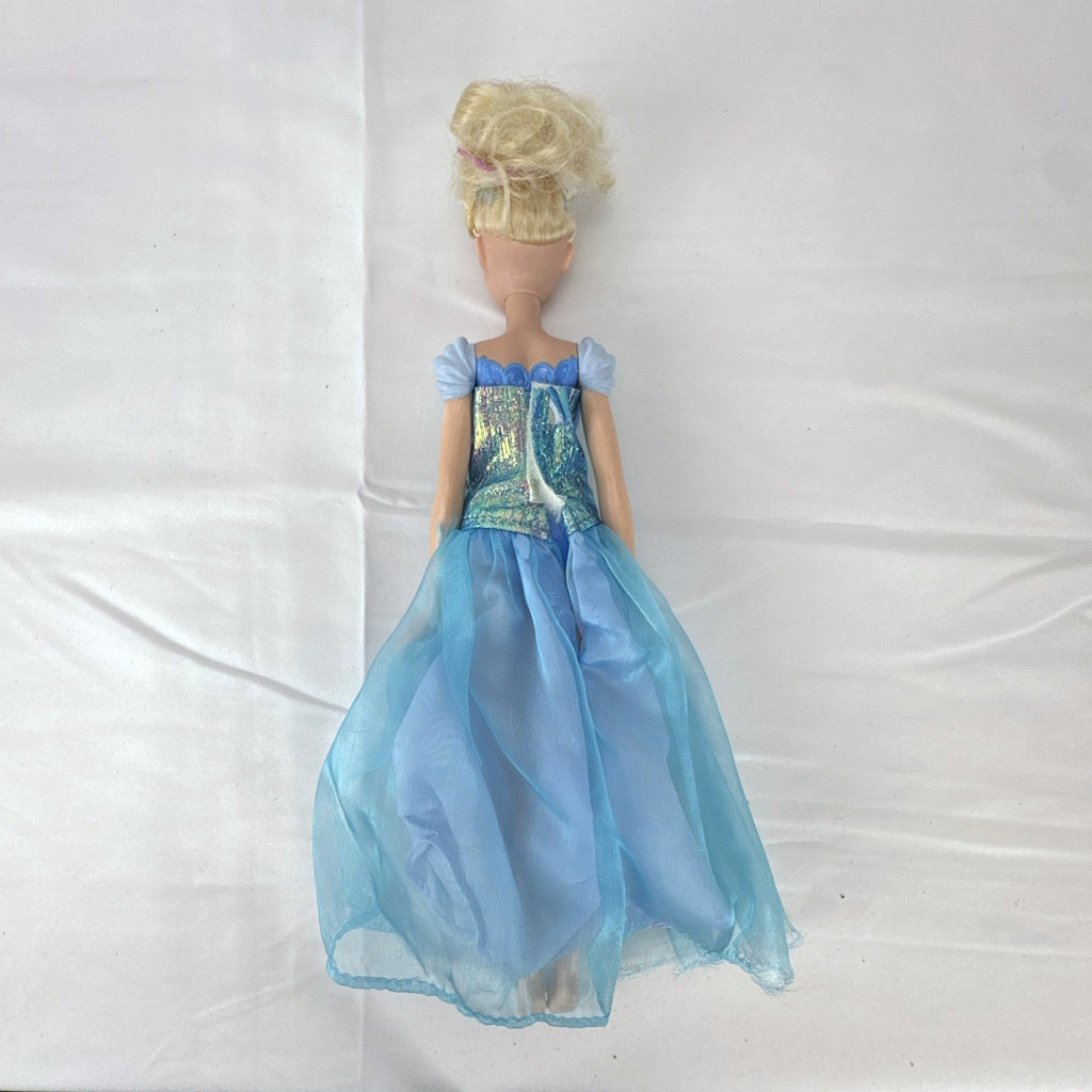 Disney Princess Cinderella 12-inch fashion doll wearing an iridescent blue ball gown and matching tiara