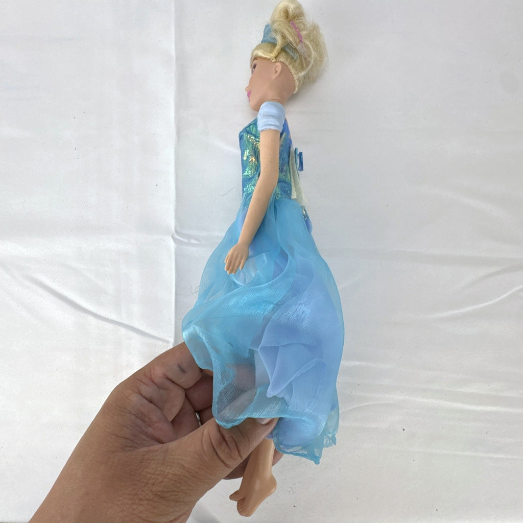 Disney Princess Cinderella 12-inch fashion doll wearing an iridescent blue ball gown and matching tiara