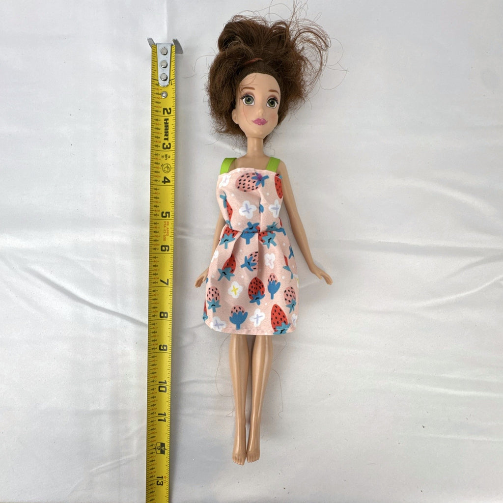 Hasbro Disney Princess Belle 11-inch fashion doll wearing a strawberry print dress