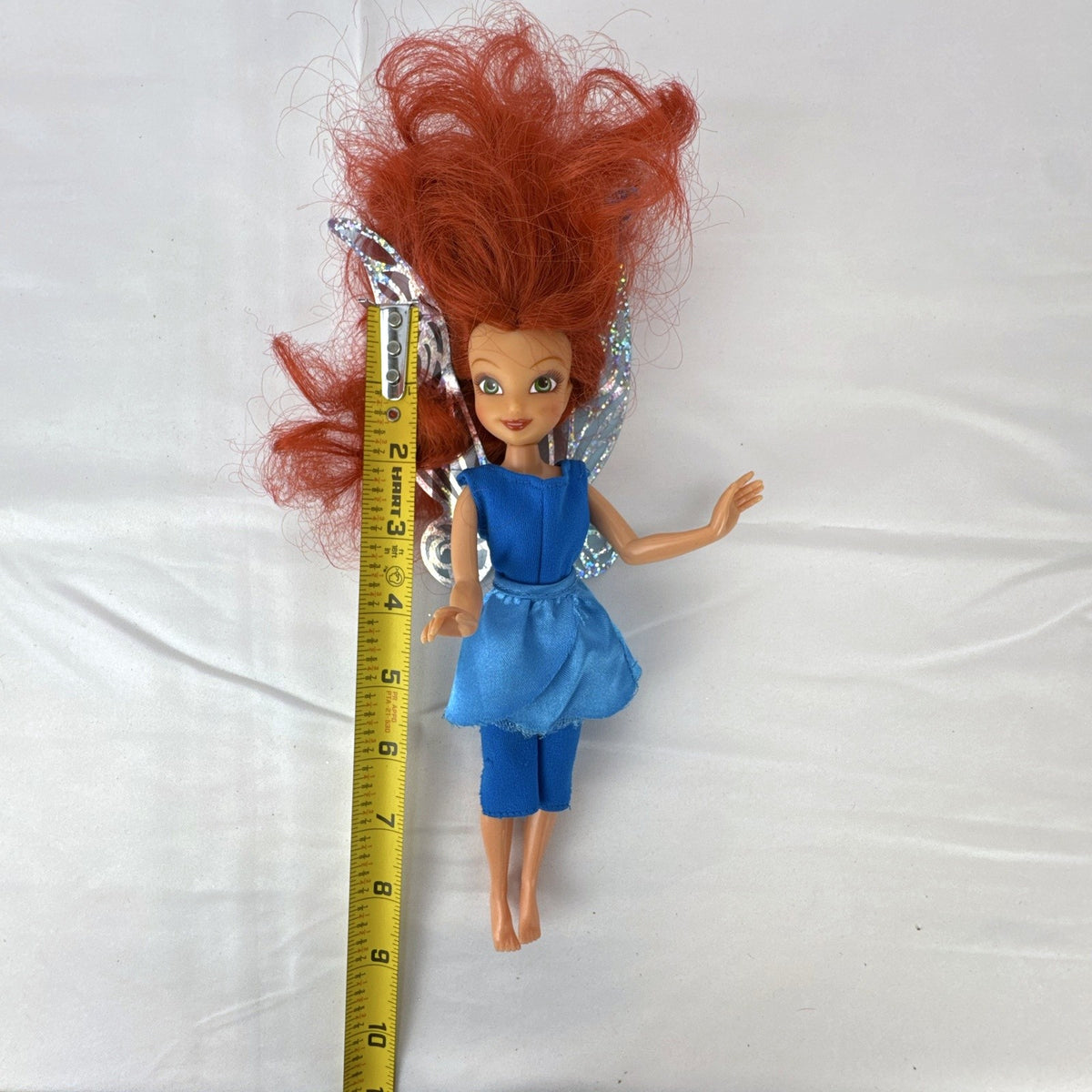 JAKKS Pacific Disney Fairies Rosetta 9-inch garden fairy doll in blue tunic with red hair and fairy wings