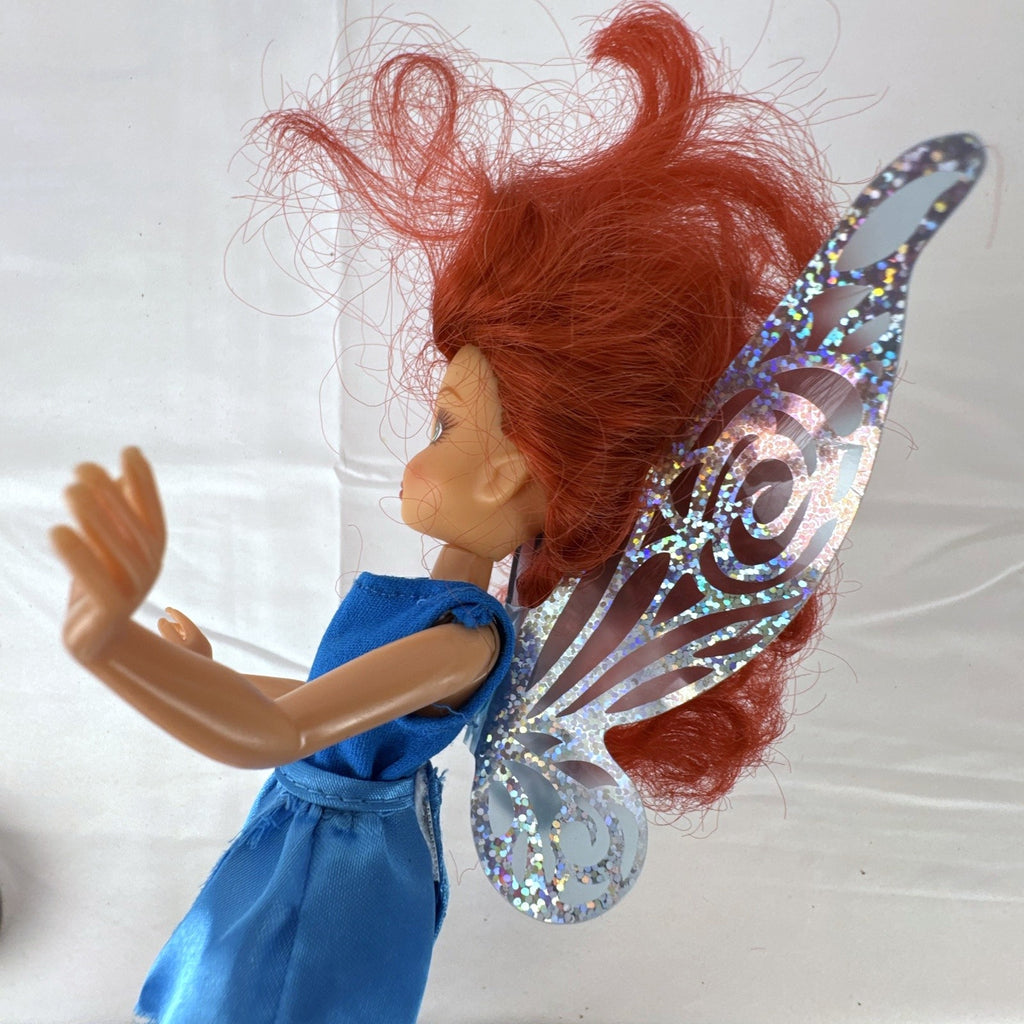 JAKKS Pacific Disney Fairies Rosetta 9-inch garden fairy doll in blue tunic with red hair and fairy wings