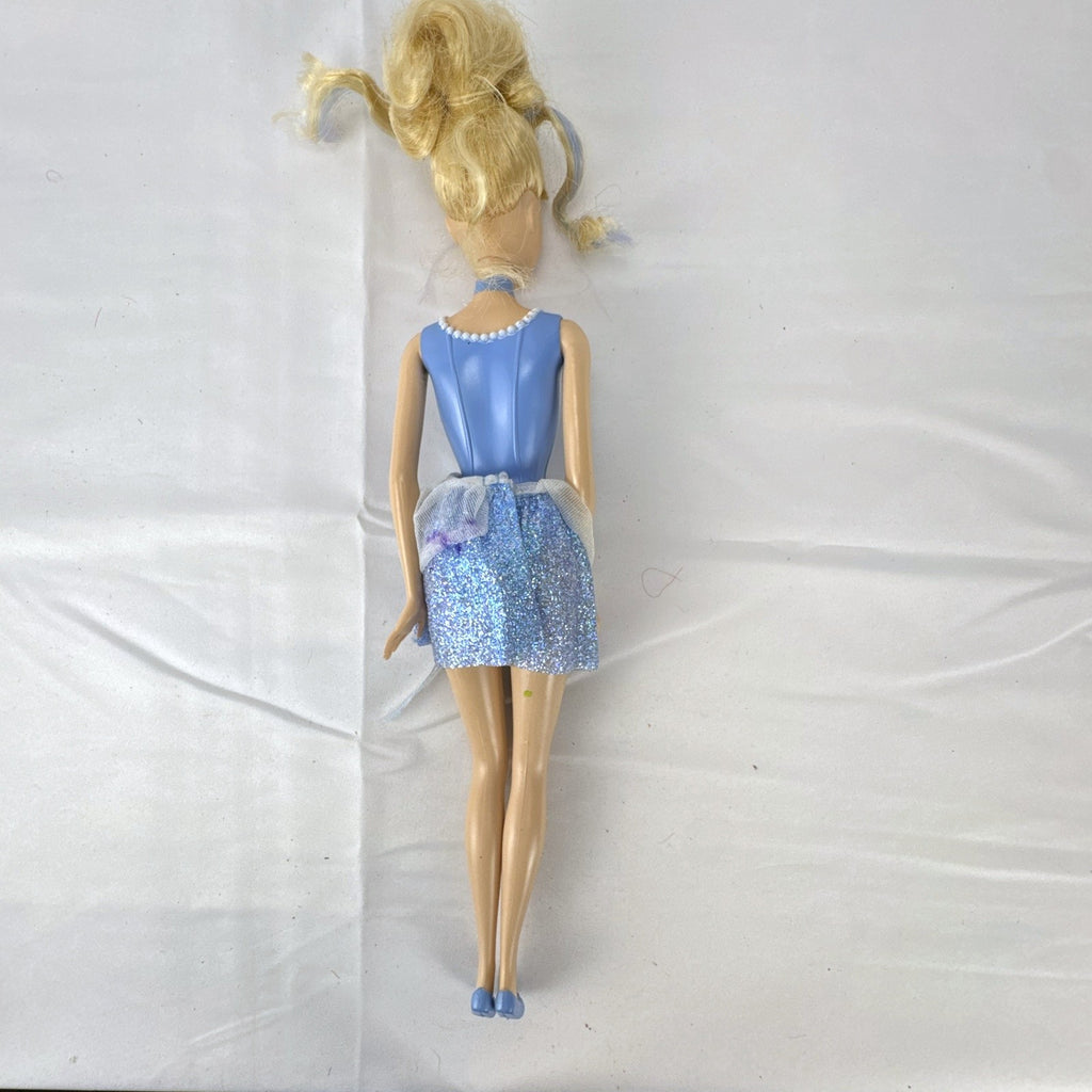 Mattel 2005 Disney Princess Cinderella ballerina fashion doll with molded blue bodice and glitter tutu