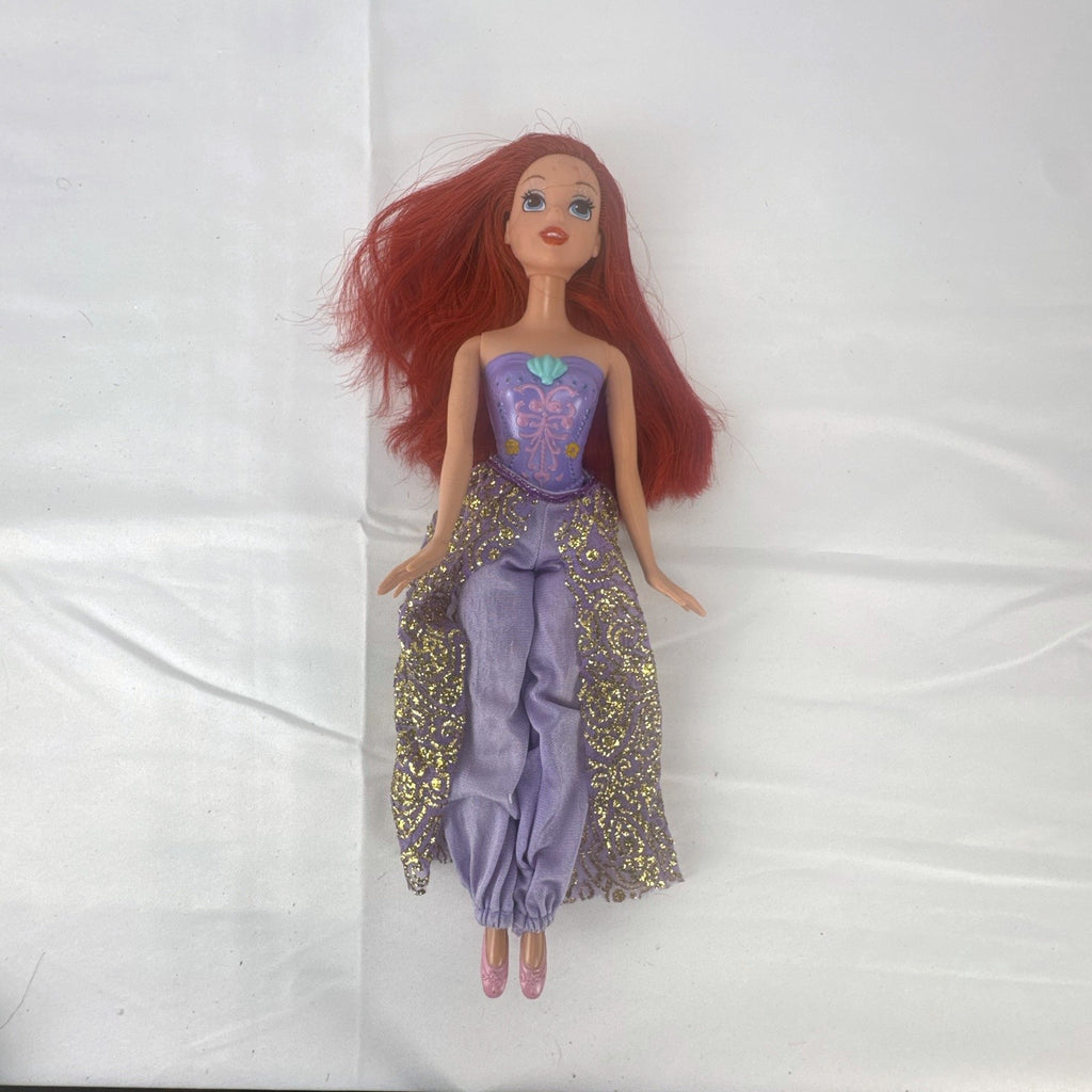 Mattel 2005 Disney Princess Ariel 11-inch fashion doll with red hair and purple glitter pants outfit