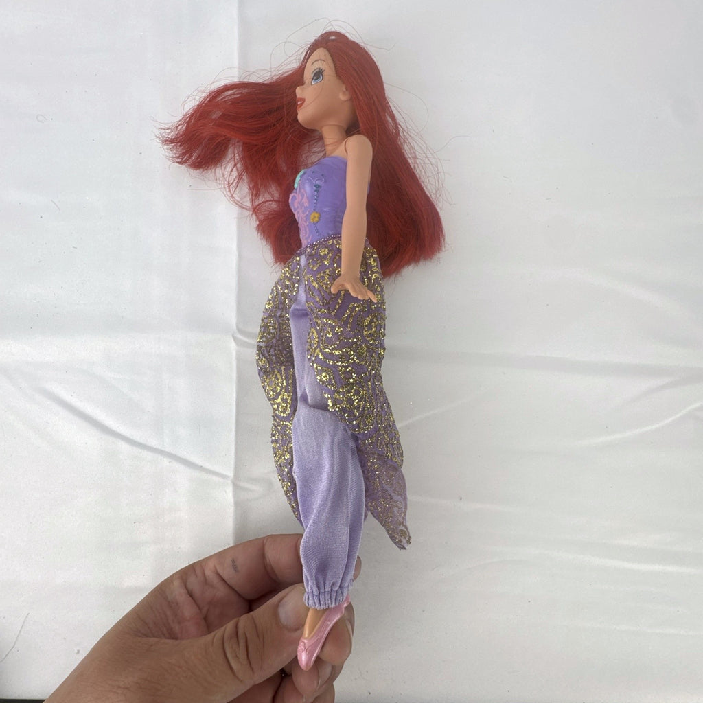 Mattel 2005 Disney Princess Ariel 11-inch fashion doll with red hair and purple glitter pants outfit
