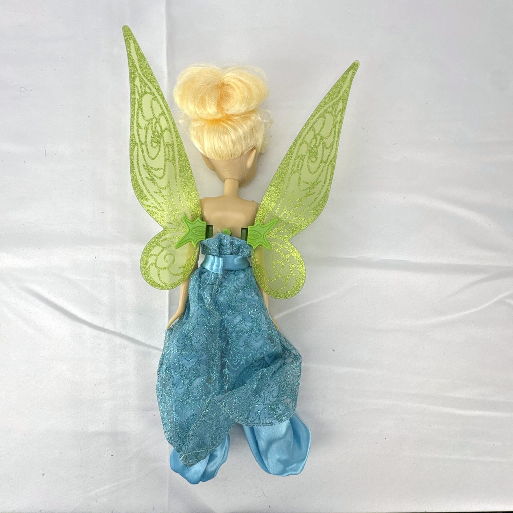 Disney Fairies Tinker Bell 10-inch doll wearing shimmering blue outfit with translucent green glitter wings