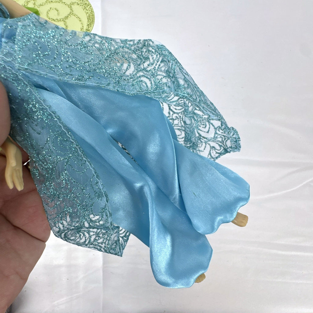 Disney Fairies Tinker Bell 10-inch doll wearing shimmering blue outfit with translucent green glitter wings
