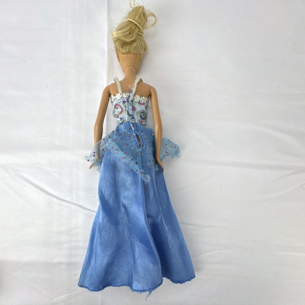 Mattel Barbie doll from 2009 in a blue princess ball gown with blonde updo