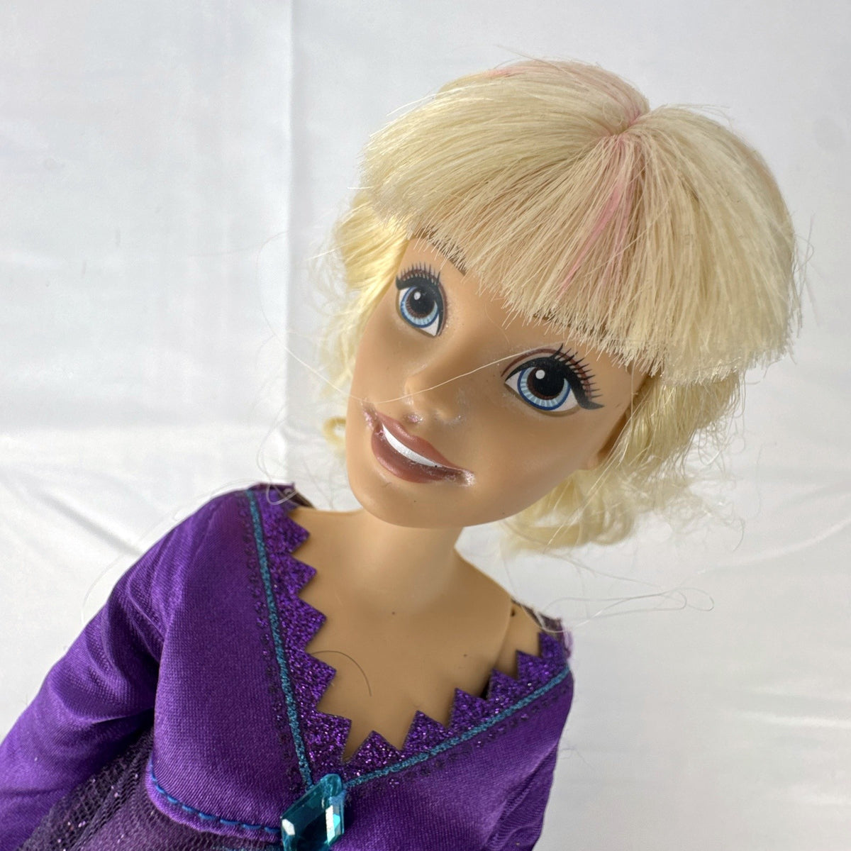 Mattel My First Barbie 14-inch blonde preschool doll wearing a sparkly purple gown