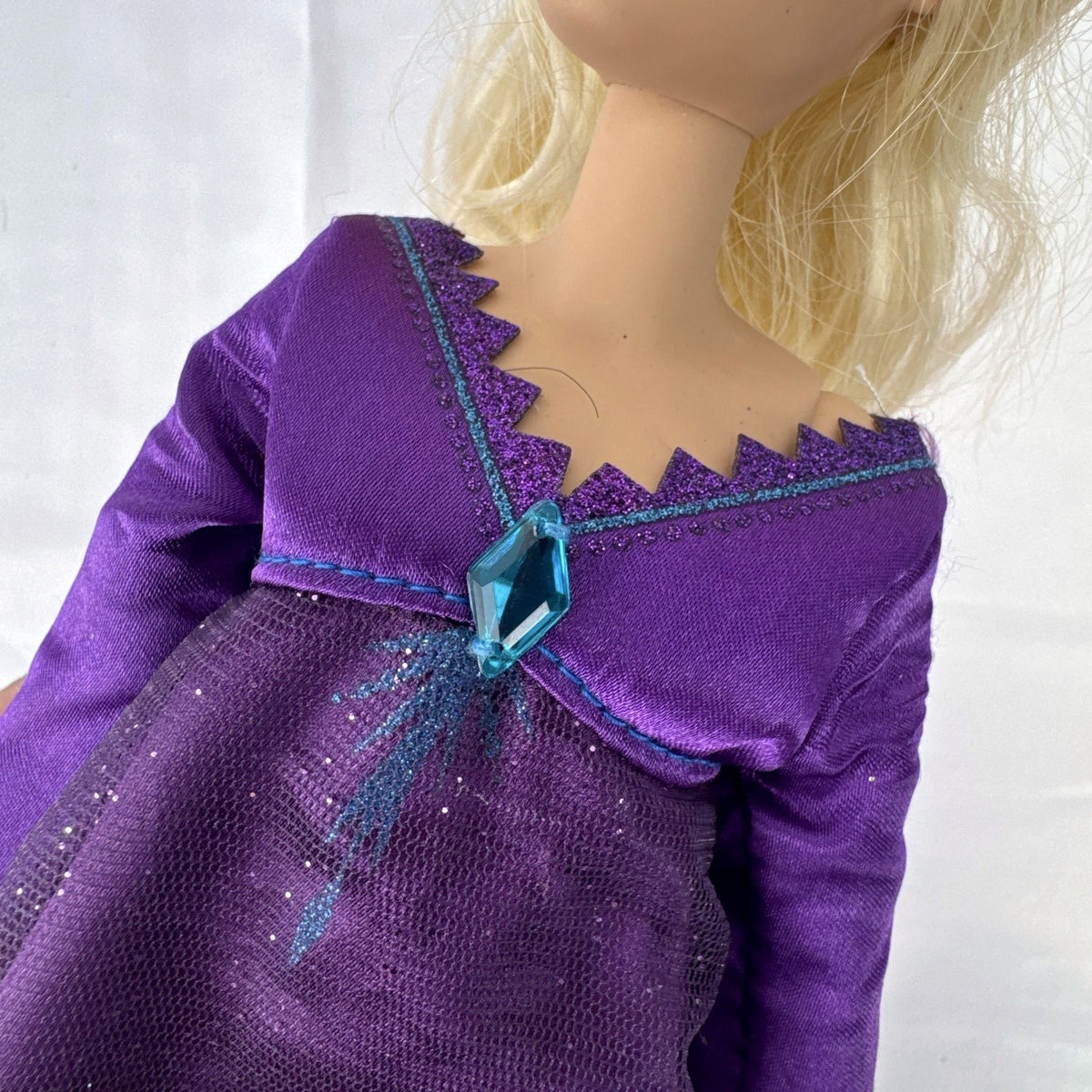 Mattel My First Barbie 14-inch blonde preschool doll wearing a sparkly purple gown