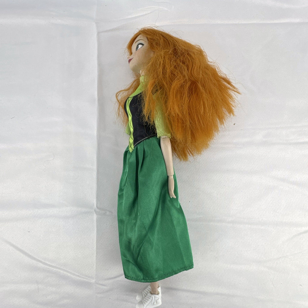Disney Store Princess Anna 11-inch articulated fashion doll in green coronation dress and white shoes.