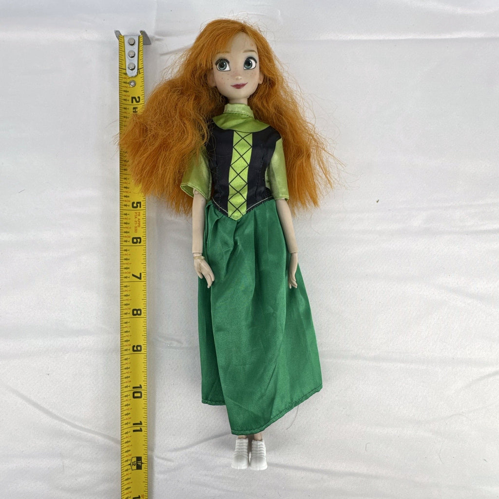 Disney Store Princess Anna 11-inch articulated fashion doll in green coronation dress and white shoes.