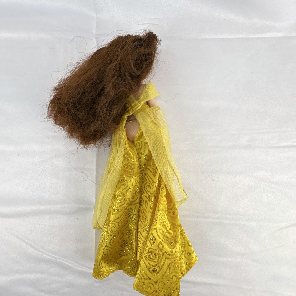 Disney Princess Belle 11-inch articulated fashion doll in yellow glitter ball gown