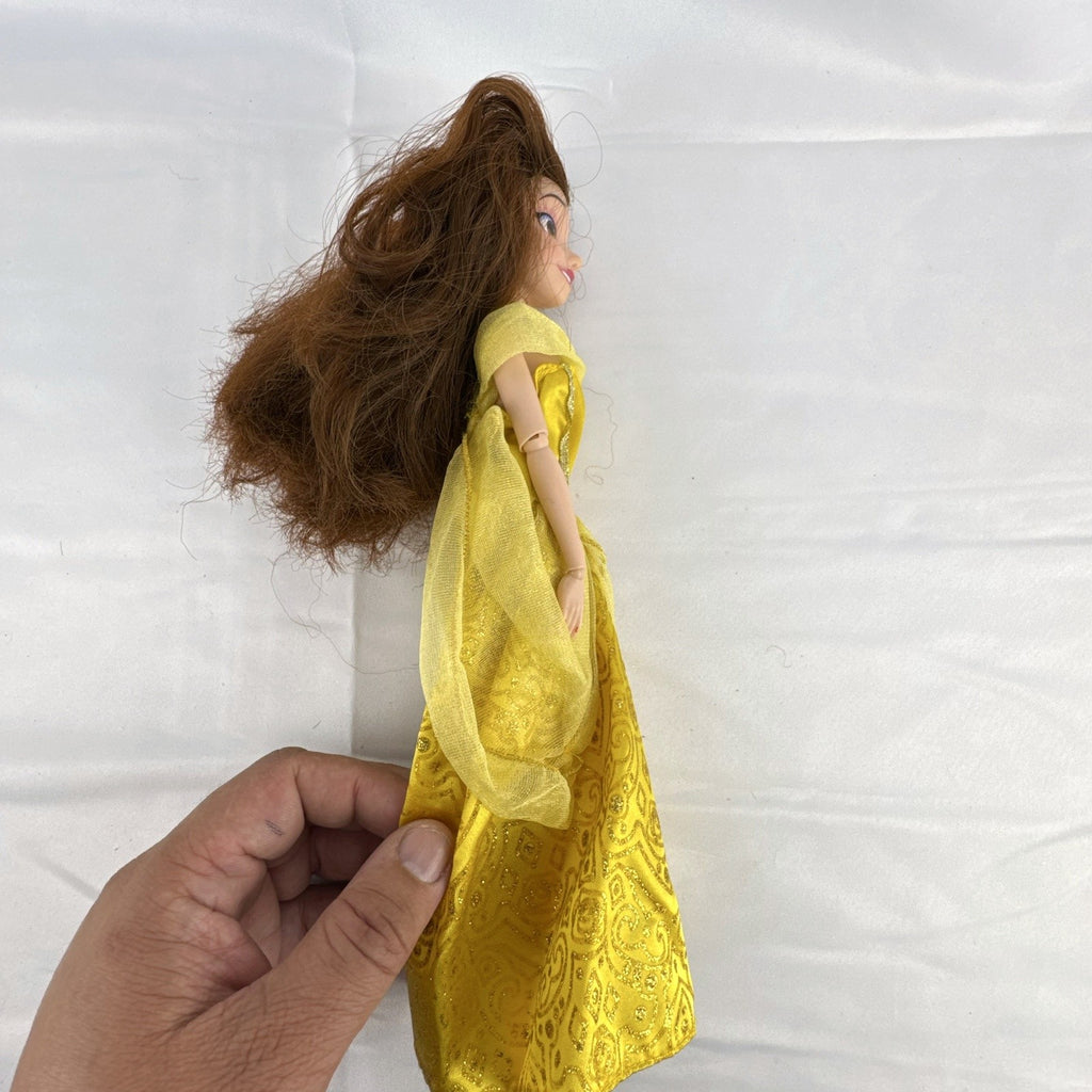 Disney Princess Belle 11-inch articulated fashion doll in yellow glitter ball gown