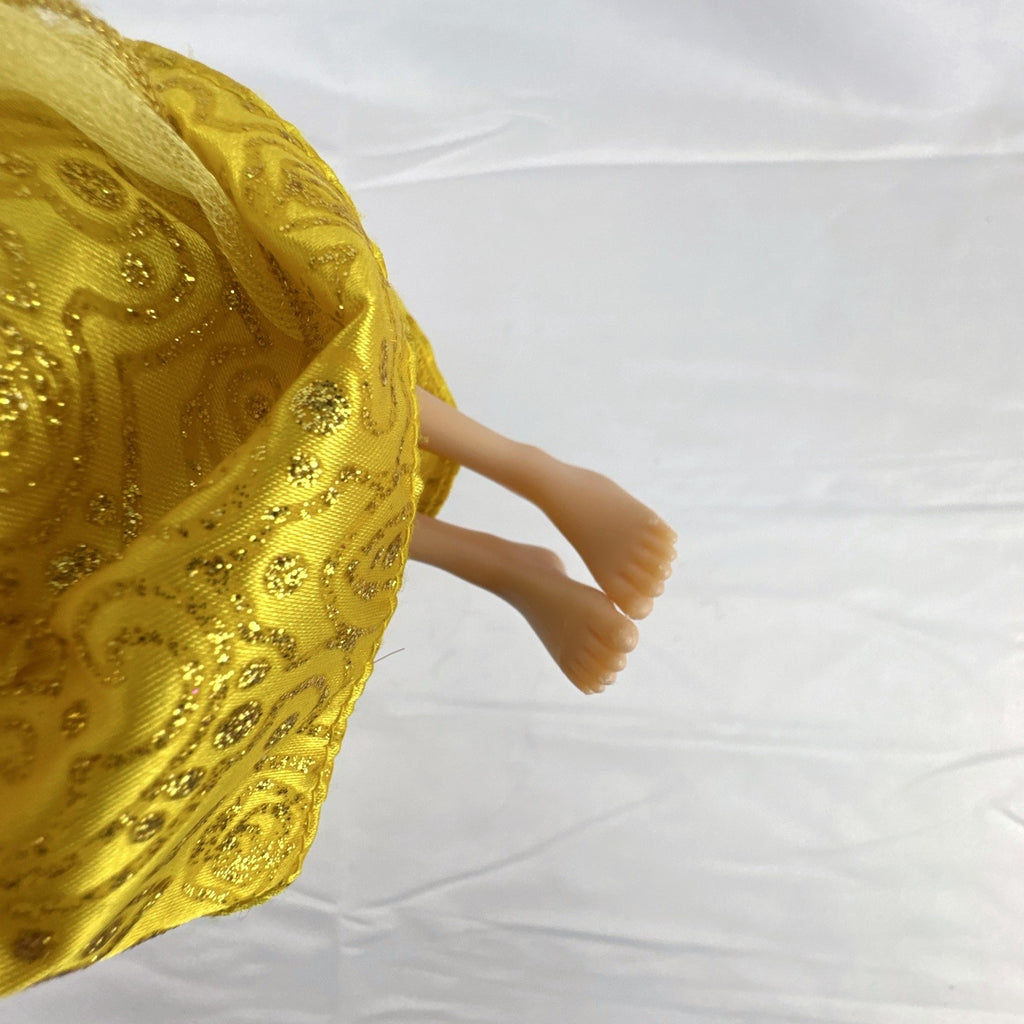 Disney Princess Belle 11-inch articulated fashion doll in yellow glitter ball gown