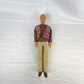Vintage 1991 Mattel Ken doll with molded blonde hair wearing a red plaid vest outfit and brown shoes