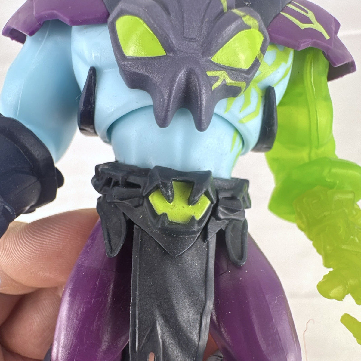 Mattel Masters of the Universe Skeletor action figure from Netflix CGI series with translucent green arm